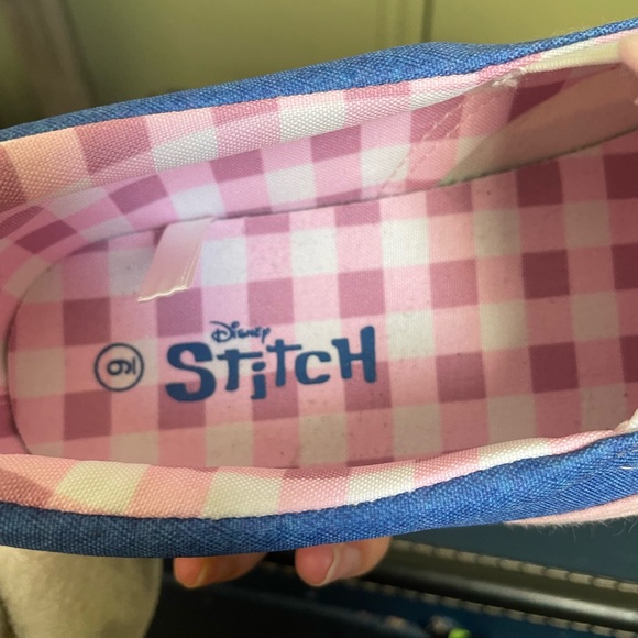 Disney Wound Up Pink and Blue Stitch and Angel Slip-On Shoes Sz 9 - Picture 6 of 7